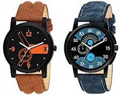RPS FASHION WITH DEVICE OF R R P S Fashion Analogue Boy's & Men's Watch Multicolored Dial Brown & Blue Colored Strap