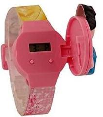 S S TRADERS Digital Unisex Child Watch Black Dial, Pink Colored Strap