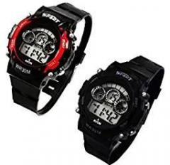 S S TRADERS SS Black, Red Sport with 7 Lights Week Display in Round Dial Digital Unisex Watch