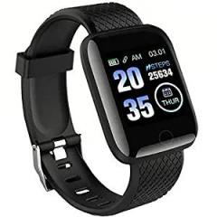 SBD S Fit Smart Fitness Sports Band Watch Bracelet with 1.33' Touch Screen with Heart Rate Sensor | BP Monitor | Pedometer Step Counter | Calorie Counter | Waterproof for Men Women & Kids Black