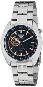 Seiko 5 Sports Black Dial Stainless Steel Automatic Men's Watch
