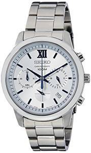 Seiko Dress Chronograph White Dial Men's Watch SSB145P1