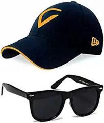 SELLORIA Boy's Combo Pack of with Black Sunglass with Black Baseball Cap