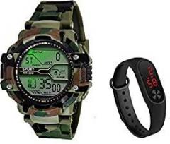SELLORIA Sports Digital Men's Watch Black Dial Multi Colored Strap