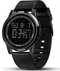 Shocknshop Ultra Thin Digital Sports Fashion Wrist Watch for Mens Boys Black Dial Colored Strap W27BLK