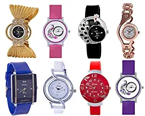 Shree Analog Multi Color Watch for Women and Girls Combo of 8 Watch 55599904