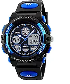 Skmei Blue Analog Digital Shock Resistant Alarm Calender Water Proof Sports Watch for Boys and Girls