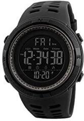 SKMEI Men's Digital Sports Watch 50m Waterproof LED Military Multifunction Smart Watch Stopwatch Countdown Auto Date Alarm All Black