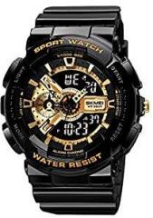 SKMEI Men's Digital Sports Watch, LED Square Large Face Analog Quartz Wrist Watch with Multi Time Zone Waterproof Stopwatch