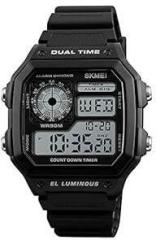 SKMEI Men's Digital Sports Waterproof Wrist Watch with Dual Time Chronograph Countdown Alarm Backlight