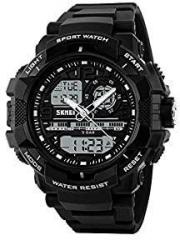 SKMEI Sports Water Resistance Analog Digital White Dial Men's Watch with Alarm, Light 1164 Black