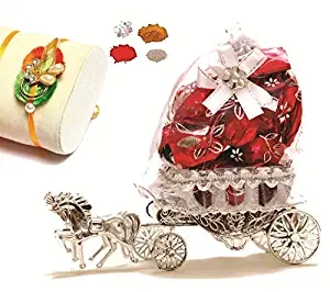 Skylofts Beautiful 10pc Chocolate Horse Decoration Piece Rakhi for Brother Rakhi Gifts for Brother