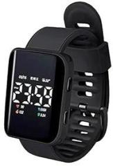 Smart Look Digital Unisex Watch Black Dial Multi Colored Strap