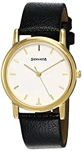 Sonata Analog White Small Dial Men's Watch NJ7987YL02W