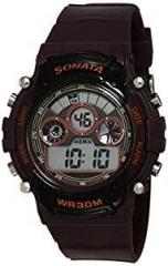 Sonata Digital Brown Dial Men's Watch NM77006PP03 / NL77006PP03