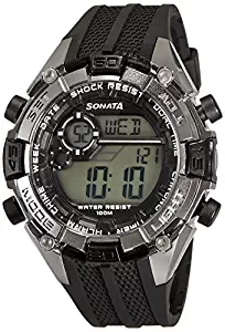 Sonata Ocean Series III Digital Grey Dial Unisex's Watch NG77026PP01