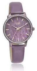 Sonata Poze Quartz Analog Purple Dial Leather Strap Watch for Women SP80044QL01W