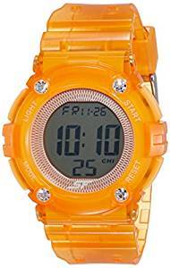 Sonata SF Sports Girls Orange Strap Digital Watch for Women 77042PP07