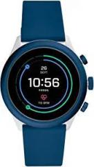 Sport 43mm, blue unisex Metal and Silicone Touchscreen Smartwatch with AMOLED screen, Heart Rate, GPS, NFC, Music storage and Smartphone Notifications FTW4036