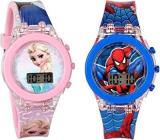 SQUIRRO Spiderman and Pink Princess Boy's and Girl's Digital Watches Combo Pack of 2