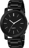 Stainless Steel Watch Series Analogue Men's Watch Black Dial Mens Long Colored Strap W219