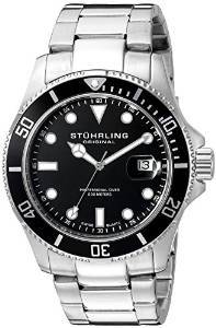 Stuhrling Original Aquadiver Analog Black Dial Men's Watch 417.02