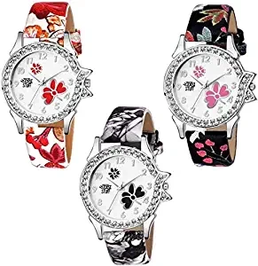 Analogue Girls' Watch Multicolour Dial Pink Colored Strap
