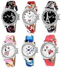 SWADESI STUFF Analogue Women's Watch Multicolored Dial Assorted Colored Strap Pack of 6