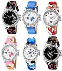 SWADESI STUFF Multi Color Analogue Watch for Women & Girls Combo of 6 Watches