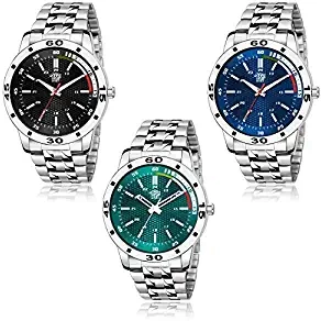 Pack of 3 Multicolor Dial Analogue Watch for Men and Boys