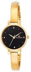SWISSTONE Analog Stainless Steel Gold Plated Women's Watch Black Dial Gold Colored Strap
