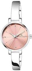 SWISSTONE Analog Stainless Steel Silver Plated Women's Watch Pink Dial Silver Colored Strap