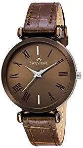 CK312 BRWN Brown Leather Strap Wrist Watch for Women