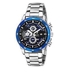 Sylvi Luxury Business Casual Party Wear Leather Chronograph Date Display Watch for Men | Working Chronograph Watch for Men 556