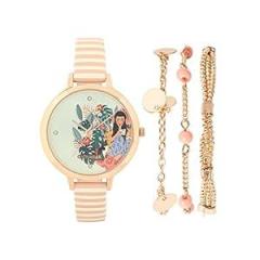 TEAL BY CHUMBAK Chumbak Round Dial Analog Watch for Women|Live Slow Collection| Watch & Jewellery Sets|Gifts for Women/Girls/Ladies |Stylish Fashion Watch for Casual/Work Ivory