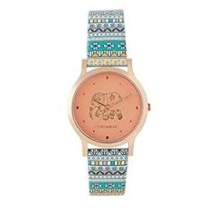 TEAL BY CHUMBAK Round Dial Analog Watch for Women|Peranaken Tales Collection| Printed Vegan Leather Strap|Gifts for Women/Girls/Ladies |Stylish Fashion Watch for Casual/Work
