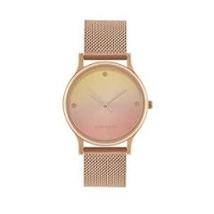 TEAL BY CHUMBAK Round Dial Analog Watch for Women|Sunset Ombre Collection| Stainless Steel Strap|Gifts for Women/Girls/Ladies |Stylish Fashion Watch for Casual/Work