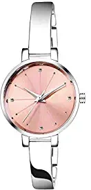 Analogue Pink Dial Silver Plated Bracelet Girl's & Women's Wrist Watch