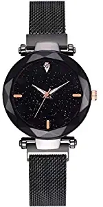Casual Black Dial Magnet Strap Analog Watch for Girl & Woman's Watch