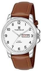 TIMEWEAR Analog New Track Number Dial Day Date Functioning Brown Leather Strap Watch for Men