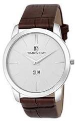 TIMEWEAR Analog Slim Two Hands Leather Strap Watches for Men