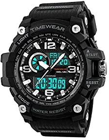Military Series Analogue Digital Black Dial Sports Watch for Men 1283 Black