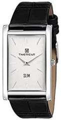 TIMEWEAR Slim Series Two Hands Black Leather Strap Watch for Men