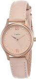 TIMEX Leather Analog Rose Gold Dial Women's Watch Tw00Zr270E