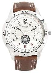 TIMEX Men Leather Fashion Analog Multi Color Dial Watch Ti000U90000, Band Color Brown