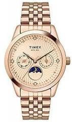 TIMEX Moon Phase Multifunction Analog Rose Gold Dial Women's Watch TWEL13105