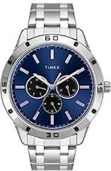 TIMEX Multifunction Men Analog Blue Dial Coloured Quartz Watch, Round Dial with 30 mm Case Width TWEG135SMU03