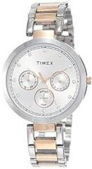 TIMEX Women Stainless Steel E Class Analog Silver Dial Watch Tw000X214, Band Color Multicolor