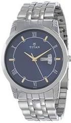 Titan Analog Blue Dial and Silver Band Stainless Steel Watch For Men NR1774SM01