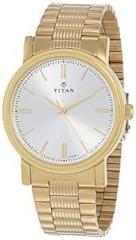 Titan Analog Silver Dial Gold band Men's Stainless Steel Watch NL1712YM01/NP1712YM01